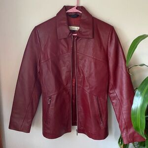Vintage Excelled Leather Jacket - deep red - women’s small